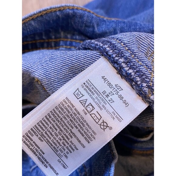 Gap Womens Wide-Leg Denim Jeans Size 27 Leaf‎ Embroidery Boho - Picture 7 of 9